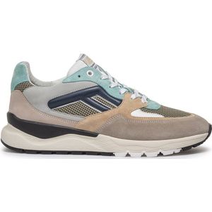 Floris van Bommel sneakers lichtblauw beige rubber en suede