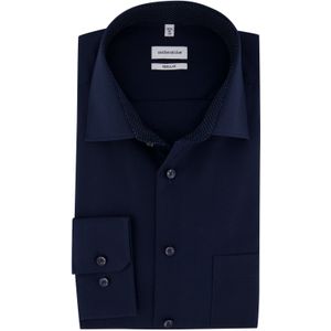 Seidensticker business overhemd Regular normale fit donkerblauw effen