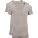 Slater t-shirt effen katoen beige