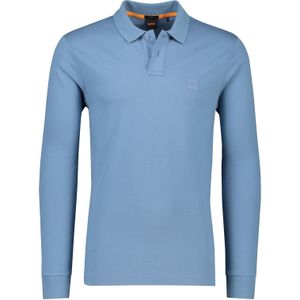 Boss orange polo lange mouw blauw