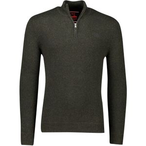 Superdry trui groen gebreid halfzip katoen