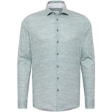 Blue Industry casual overhemd semi-wide spread boord groen katoen slim fit