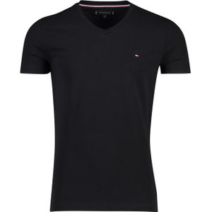 Zwart t-shirt v-hals Tommy Hilfiger Slim Fit