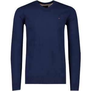 Portofino trui v-hals normale fit blauw extra lang