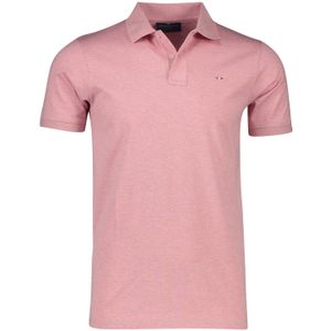 Portofino polo normale fit roze effen 100% katoen