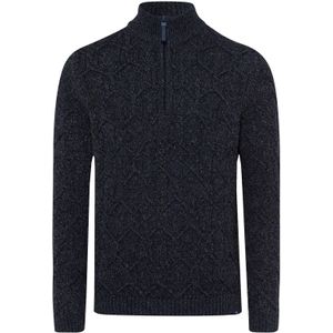 Brax trui half zip donkerblauw gemêleerd