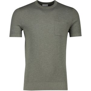 Profuomo t-shirt groen effen katoen-linnen