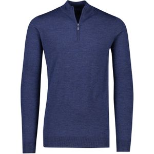 Portofino trui half zip extra lang blauw normale fit