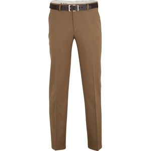 M.e.n.s. broek flatfront bruin stretch met riem