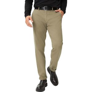 Eurex khaki katoenen broek effen met stretch