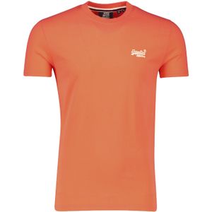 Superdry t-shirt katoen ronde hals oranje opdruk