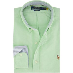 Polo Ralph Lauren casual overhemd Slim Fit groen effen 100% katoen