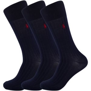 Polo Ralph Lauren sokken 3-pack navy rood paard katoen