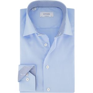 Eton business overhemd Contemporary Fit blauw katoen normale fit lange mouwen