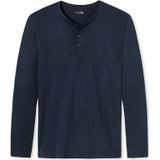 Lange mouwen Schiesser pyjamashirt donkerblauw