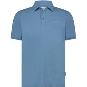 State of Art poloshirt wijde fit blauw effen katoen