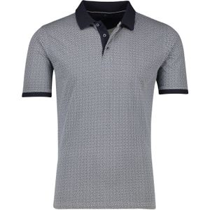 Katoenen Casa Moda polo donkerblauw geprint katoen wijde fit