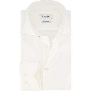 Profuomo overhemd zakelijk slim fit wit effen katoen