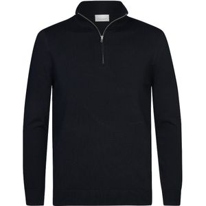 Profuomo pullover half zip met zijde navy