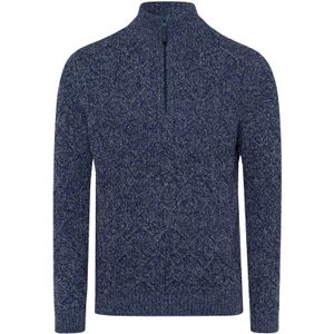 Trui half zip Brax blauw effen