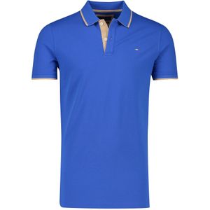 Blauw 2-knoops extra lange Portofino polo korte mouw