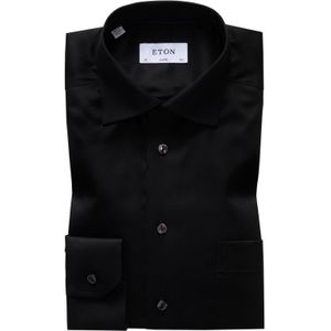Eton overhemd zwart Classic Fit Signature Twill