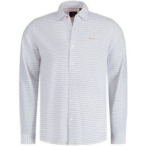 katoenen New Zealand casual overhemd normale fit wit geprint