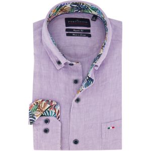 Portofino overhemd lila gemeleerd Regular Fit