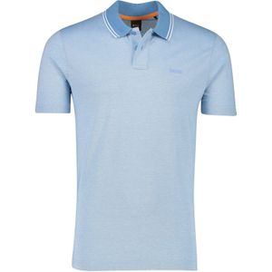 Katoenen Boss Orange Peoxfordnew polo lichtblauw gemêleerd normale fit