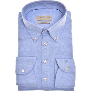 John Miller polo mouwlengte 7 effen blauw