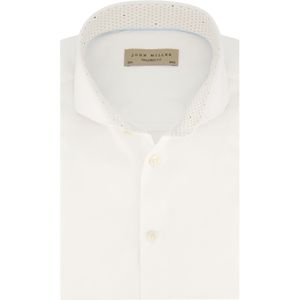 John Miller overhemd mouwlengte 7 Tailored Fit wit effen 100% katoen