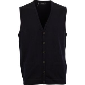 Maerz vest donkerblauw effen wol knopen