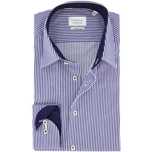katoenen Eterna overhemd blauw gestreept normale fit
