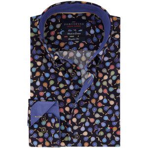 Geprinte katoenen Portofino overhemd regular fit multicolor