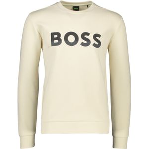 Hugo Boss sweater wit effen katoen ronde hals