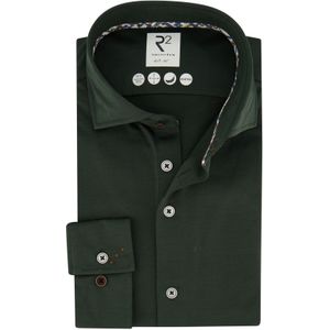 Overhemd R2 slim fit groen