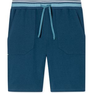 Schiesser blauwe korte pyjamabroek katoen