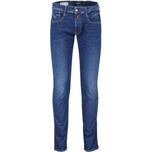 Replay pantalon donkerblauw effen katoen