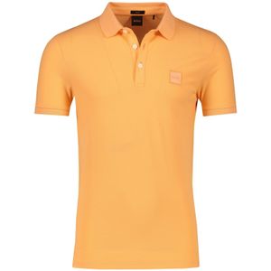 Hugo Boss polo oranje effen 100% katoen slim fit