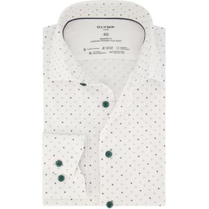 Katoenen Olymp business overhemd normale fit wit geprint