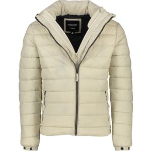 Superdry winterjas met afneembare capuchon beige slim fit effen rits