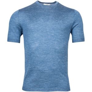 T-shirt wol menging Thomas Maine blauw