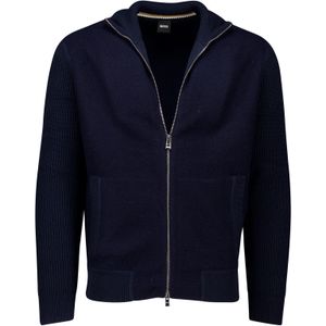 Boss Black Emeraviglio dubbele rits vest donkerblauw