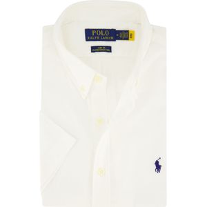 Korte mouw Polo Ralph Lauren overhemd wit normale fit katoen