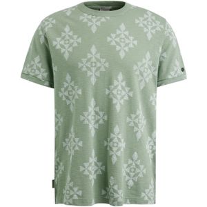 katoenen Cast Iron t-shirt groen geprint normale fit