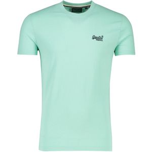 Superdry katoenen t-shirt groen opdruk ronde hals