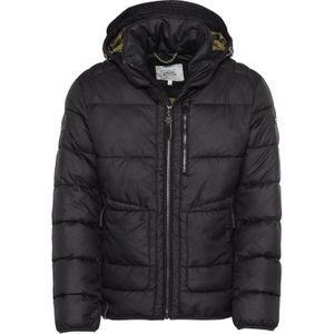 Camel Active winterjas grijs effen rits wijde fit afneembare capuchon