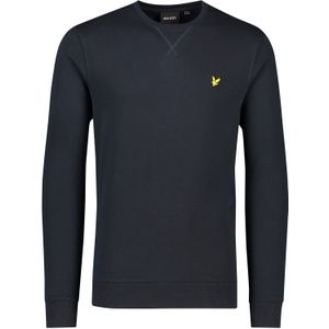 Lyle & Scott sweater zwart effen katoen ronde hals slim fit