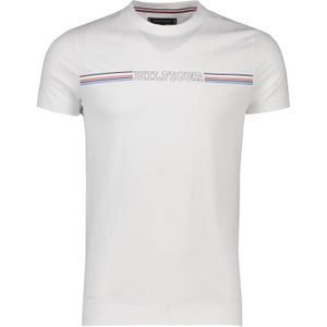 Tommy Hilfiger t-shirt wit slim fit met merknaam