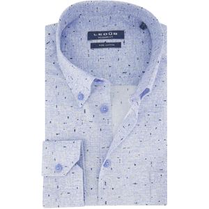 Ledub overhemd mouwlengte 7 Modern Fit New normale fit blauw geprint 100% katoen